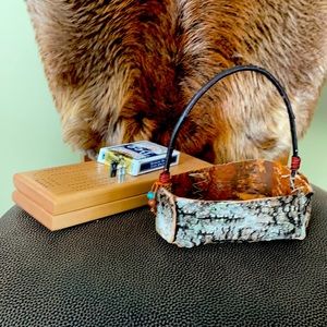 Handmade birch bark basket